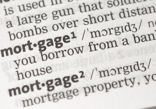 dictionary with definition of mortgage