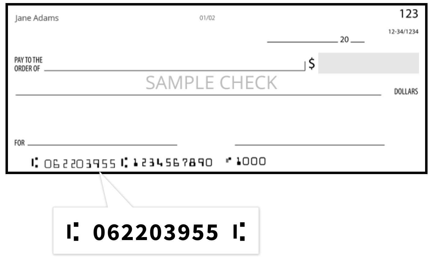 routing number 062203955