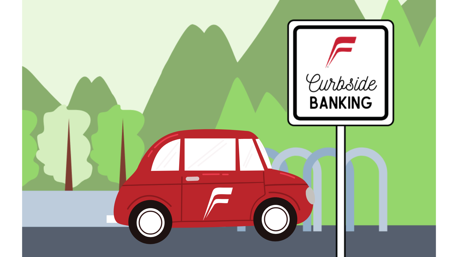 Curbside banking graphic